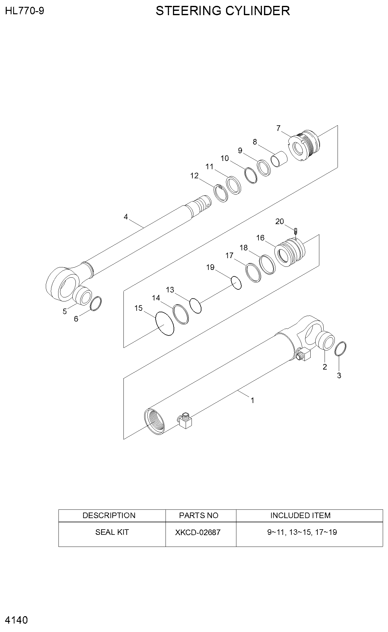 Hyundai Steering Cylinder 31LK-30030 HL770-9 Wheel Loader Heavy Duty Parts Australia Perth